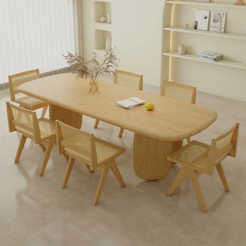 Traditional Dining Set 1/5/7 Pcs Rectangle Solid Wood Dining Table with Armless Chairs