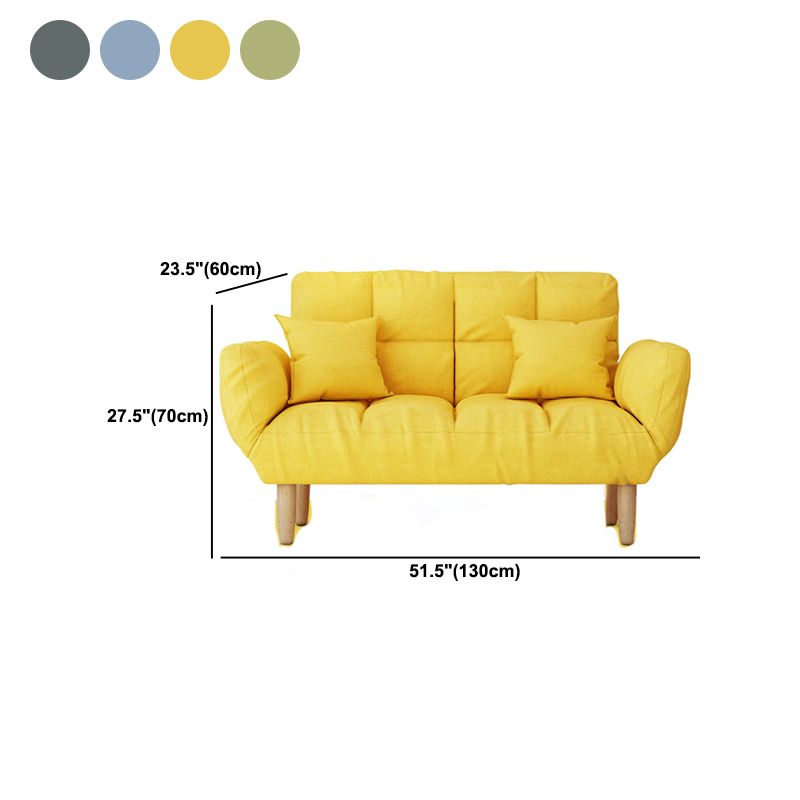 Contemporary Living Room Biscuit Back Convertible Square Arm Sofa