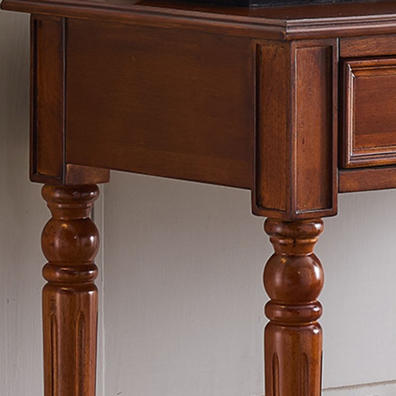 Mirrored Vanity Table Traditional Solid Wood Vanity Desk in Brown