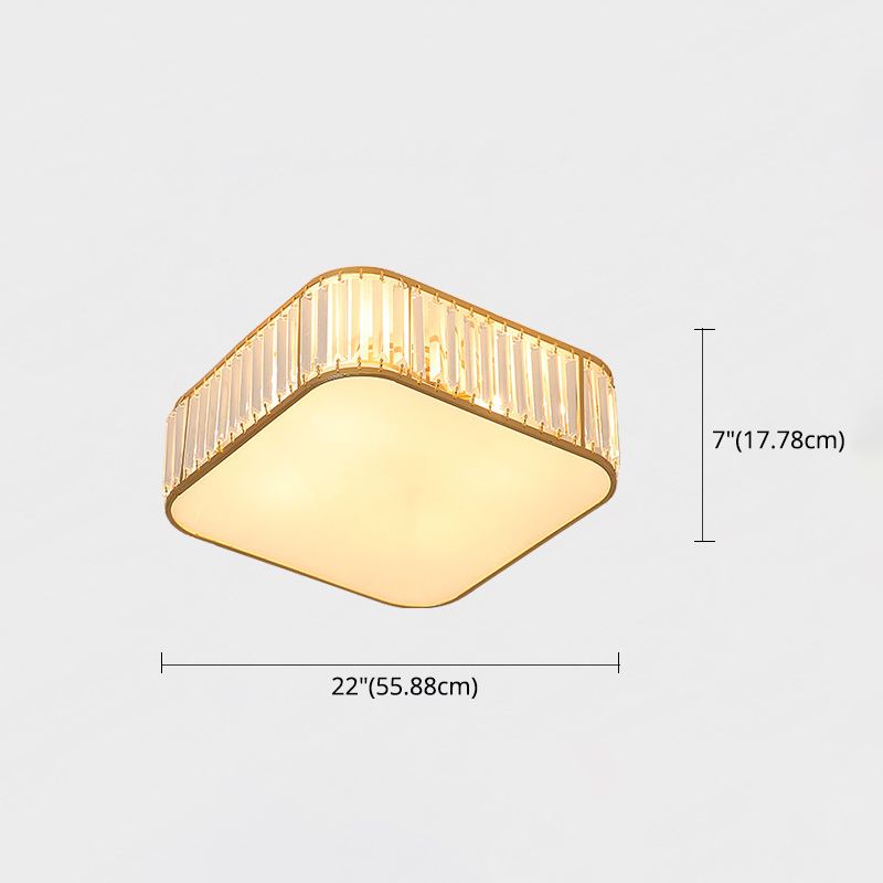 5 Lights Flush Mount Ceiling Light Simplicity Crystal Ceiling Flush Mount for Living Room