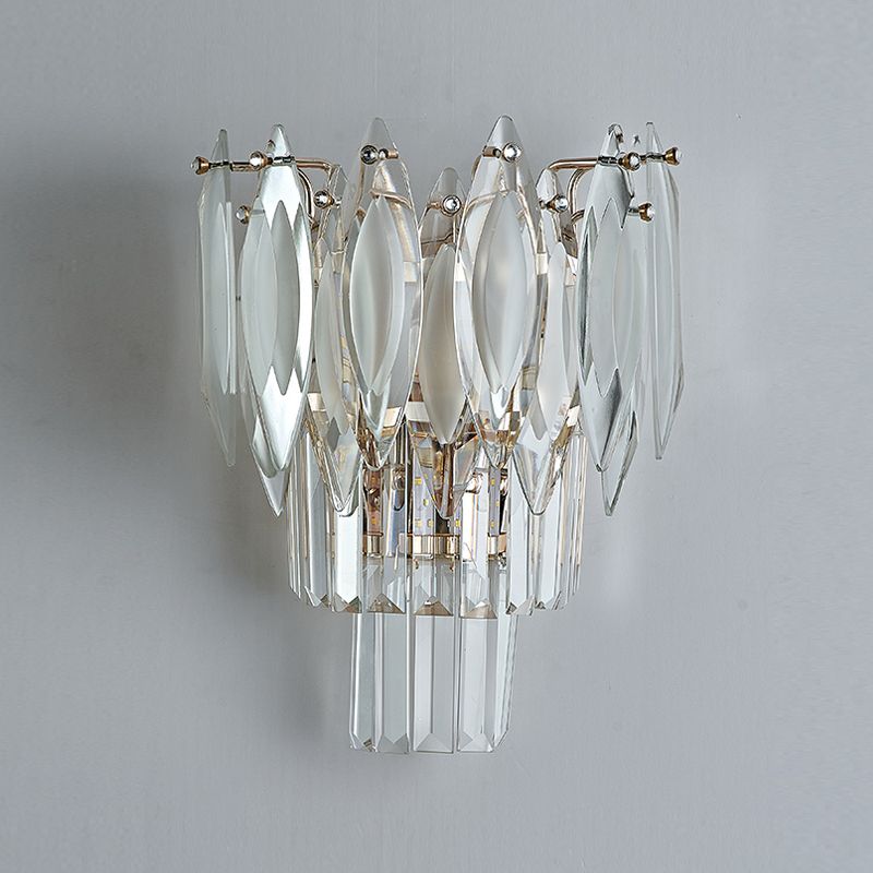 Modern Style Three-Tier Wall Light Crystal 3 Lights Sconces for Bedroom