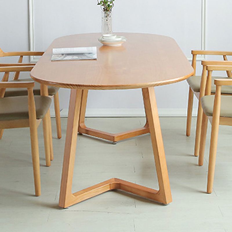 Oval Dining Table Simplicity Solid Wood Table for Dining Room