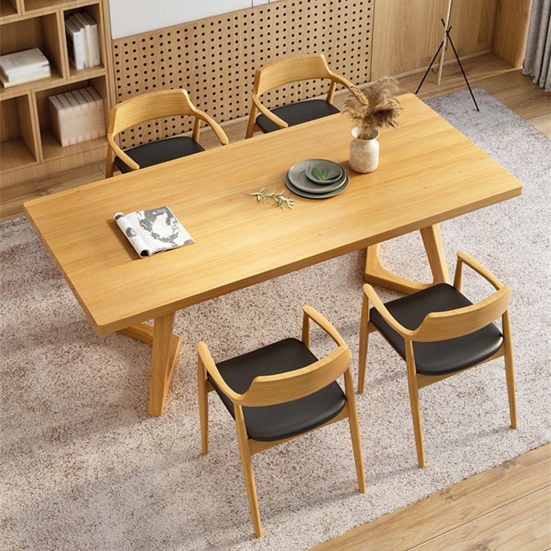 1/2/5/7 Pieces Wood Contemporary Dining Table Set Kitchen Dining Set with Wood Chairs