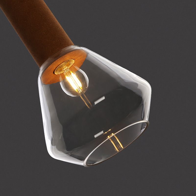 Verre Postmodern Pendant Light 1-Light Copper suspendu plafonnier pour chambre à coucher