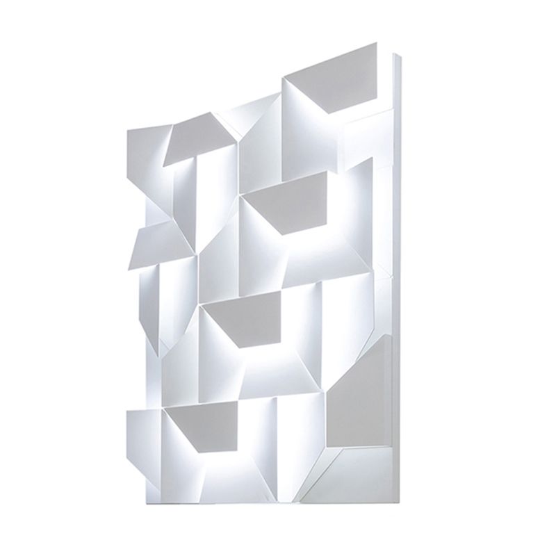 Luce da parete geometrica bianca Sconcetti di luce moderna in metallo funzione con palette di funce in metallo