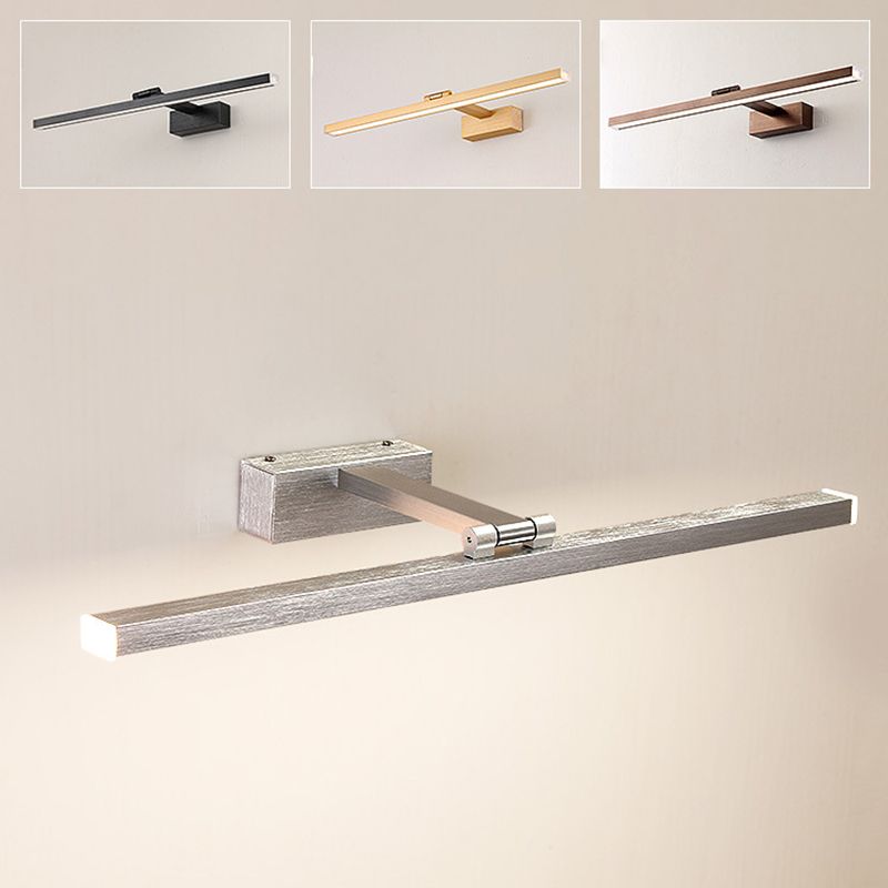Luz de espejo de tocador lineal de metal Simplicidad LED Rotable Pared Lucina para baño para baño
