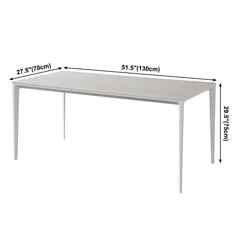 Semplice tavolo da pranzo cucina bianca tavolo da pranzo standard di pietra sinterita con 4 gambe