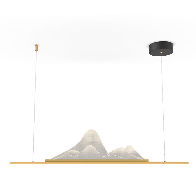 Moderne Kücheninselbeleuchtung Lineares Metall 1 Light Island Leuchte