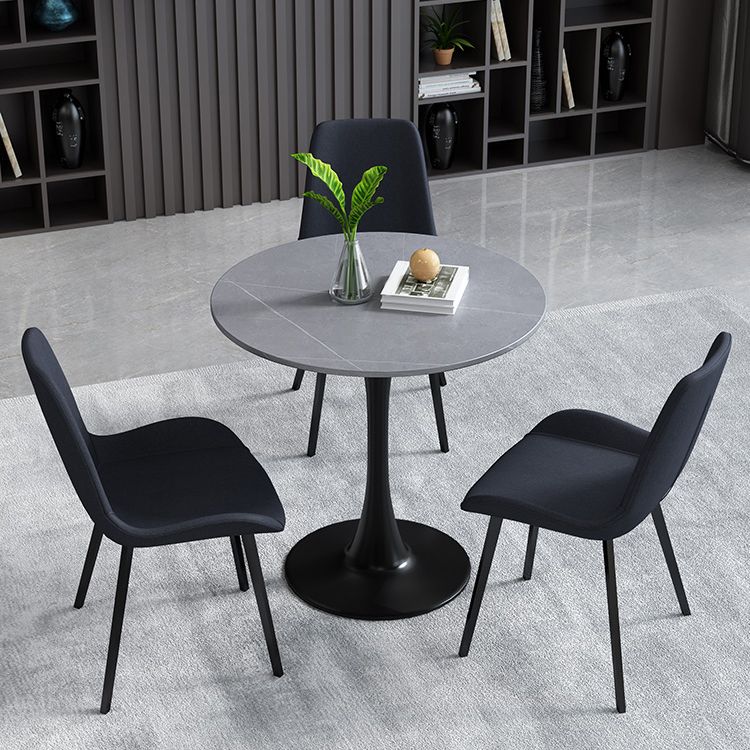 Mesa de comedor redonda Simplicity de piedra sinterizada con base de tulipán