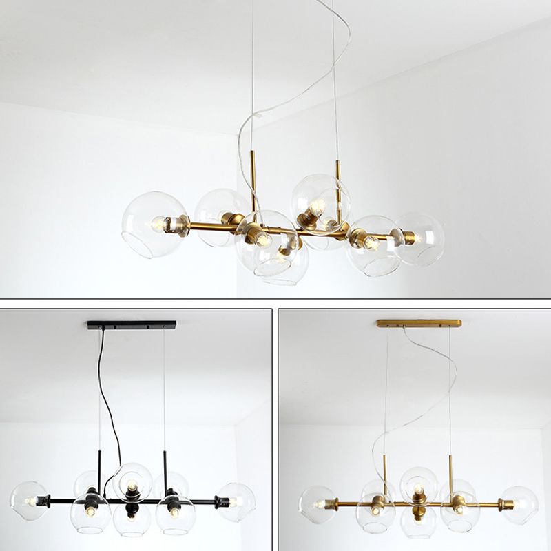 8-Lights Modernist Island Pendants Glass Pendant Lights for Dining Room