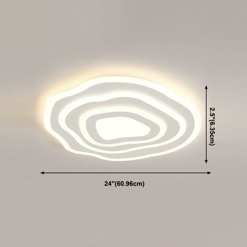 Geometría blanca LED integrado instalado en la moderna y sencilla lámpara de techo de hierro lacado de pantalla de acrílico