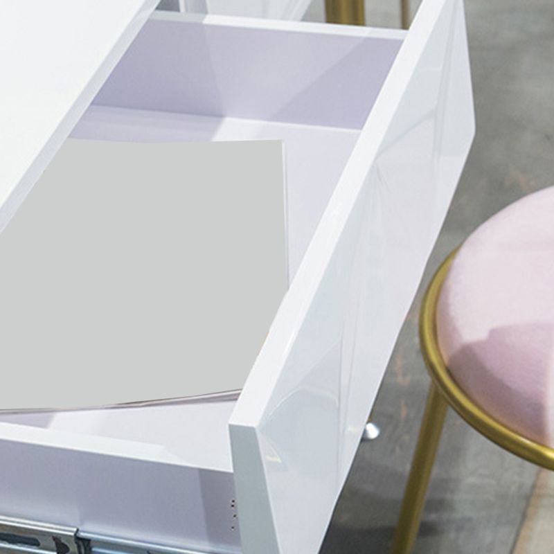 15.74" Wide White Gold Makeup Counter Glam Vanity Tables with Drawers