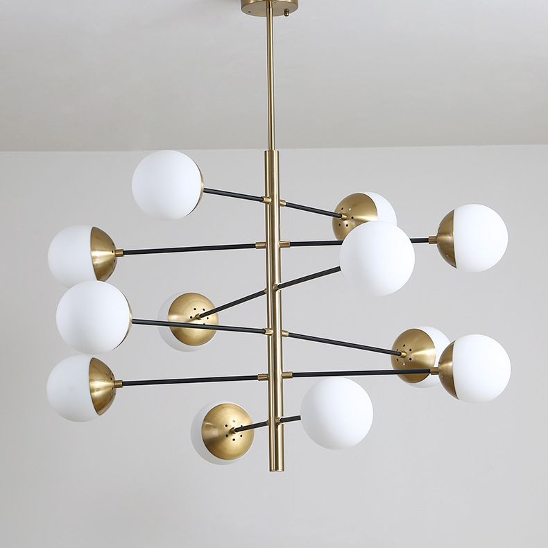 Living Room Chandelier Pendant Light Modern Chandelier Light Fixture with Starburst Glass Shade