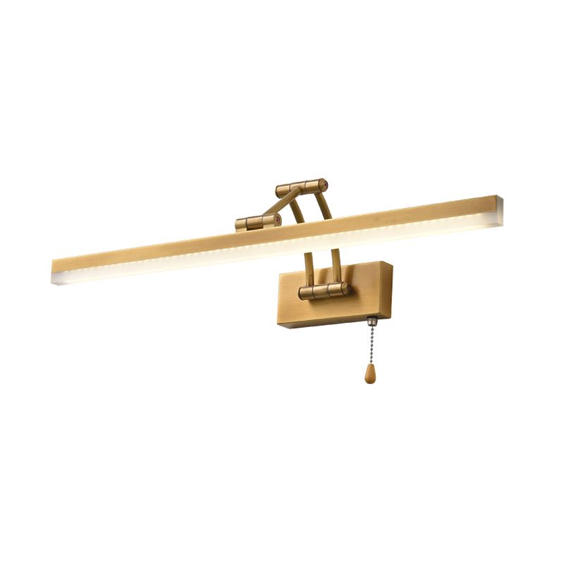 Luces de tocador montadas en la pared recta de mediados de siglo Ideas de iluminación de pared de luz para el baño