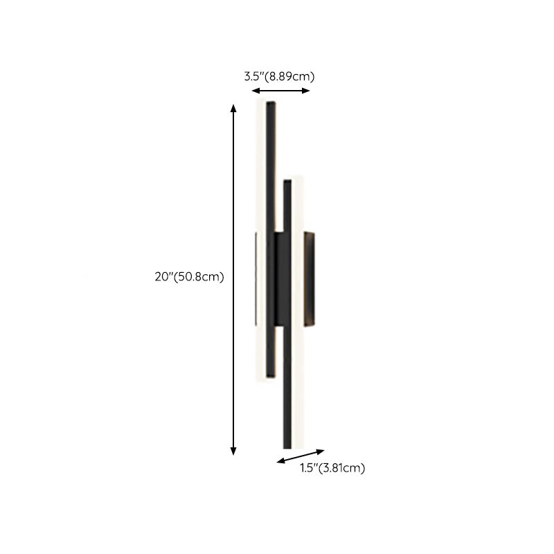 Minimalist LED Wall Lamp Black Metal Sconce Lighting for Bedroom