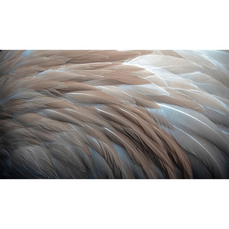 Grand décor mural non tissé avec plume naturelle 3D de couleur pastel, taille personnalisée disponible