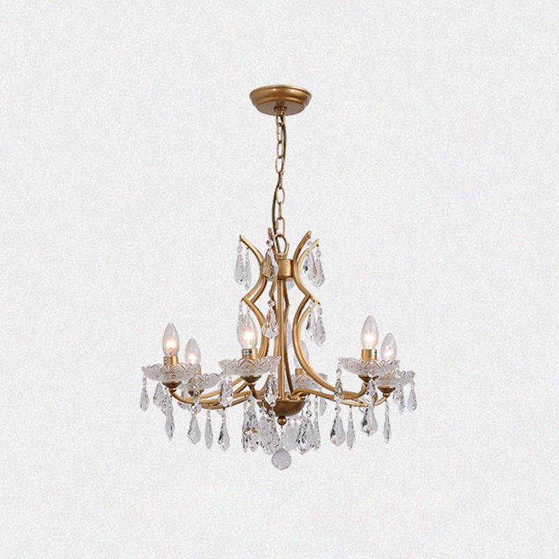 European Style Chandelier Candle Crystal Ceiling Chandelier for Bedroom