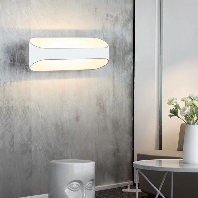 Modern Style Geometry Shade Wall Lamp Metal 2 Lights Sconces for Bedroom