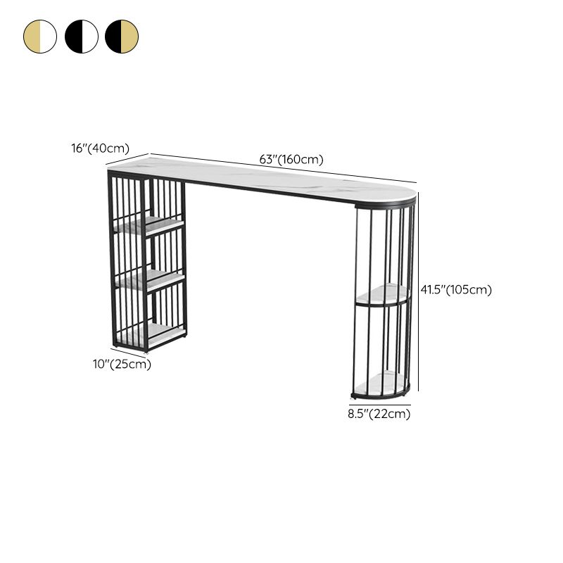 Modern Bistro Bar Table Storage Sintered Stone Bar Table for Living Room