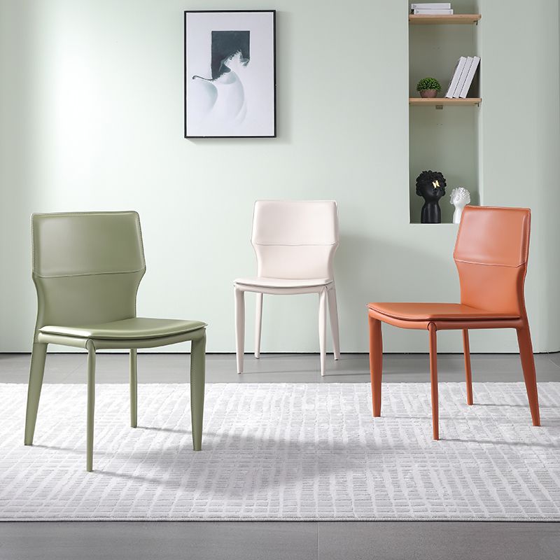 Designer Style Armless Chair Leather Upholstered Indoor Chair for Restaurant