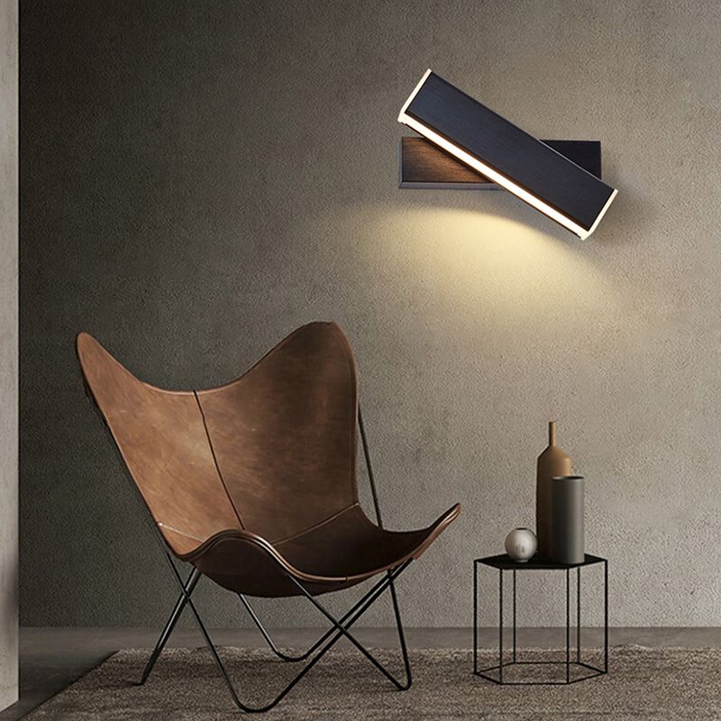 Luz de pared de pared giratoria interior nórdica lámpara de montaje de pared LED de estilo simple