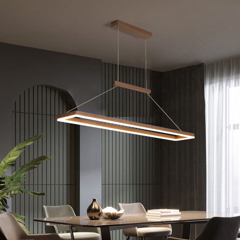 Rectangle island lighting Modern Kitchen Island Lighting Metal 1 Light Pendant Lighting in Gold