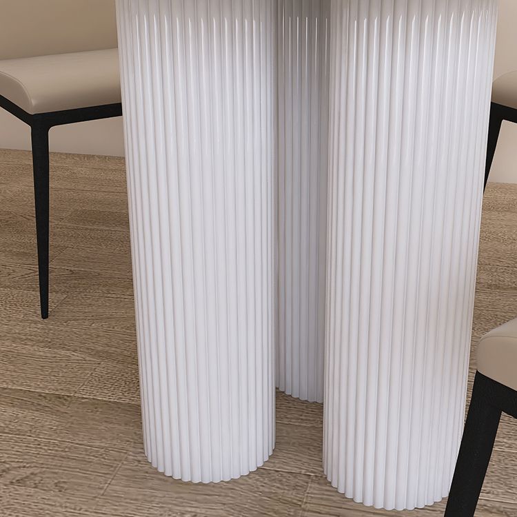 Mesa blanca interior moderna para restaurante Top Table de comedor de piedra sinterizada