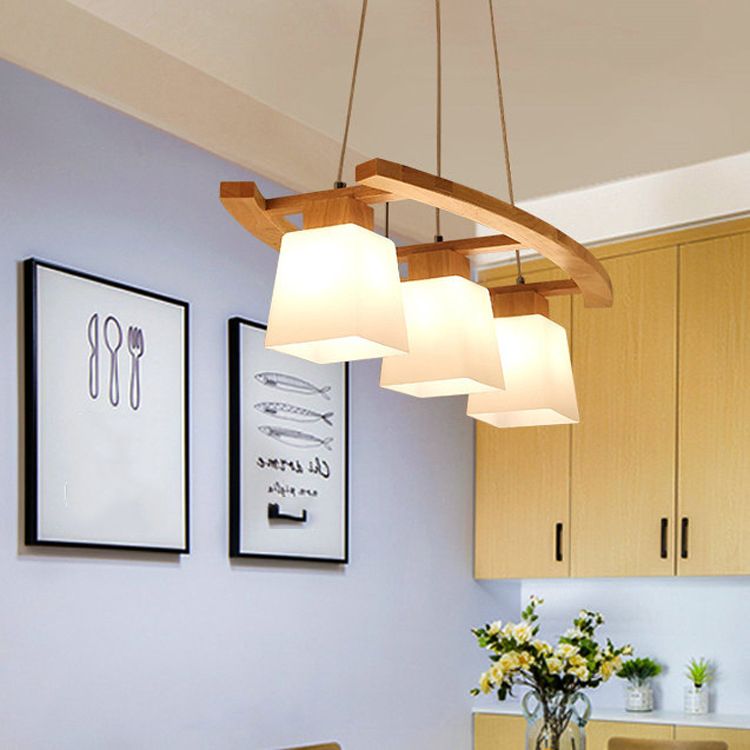 Drei Kopfdecke Kronleuchter nordisch modernes Glas Esszimmer Anhänger Licht