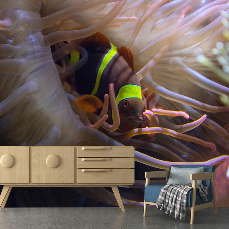 Decorative Wall Mural Coral Patterned Drawing Room Wall Mural