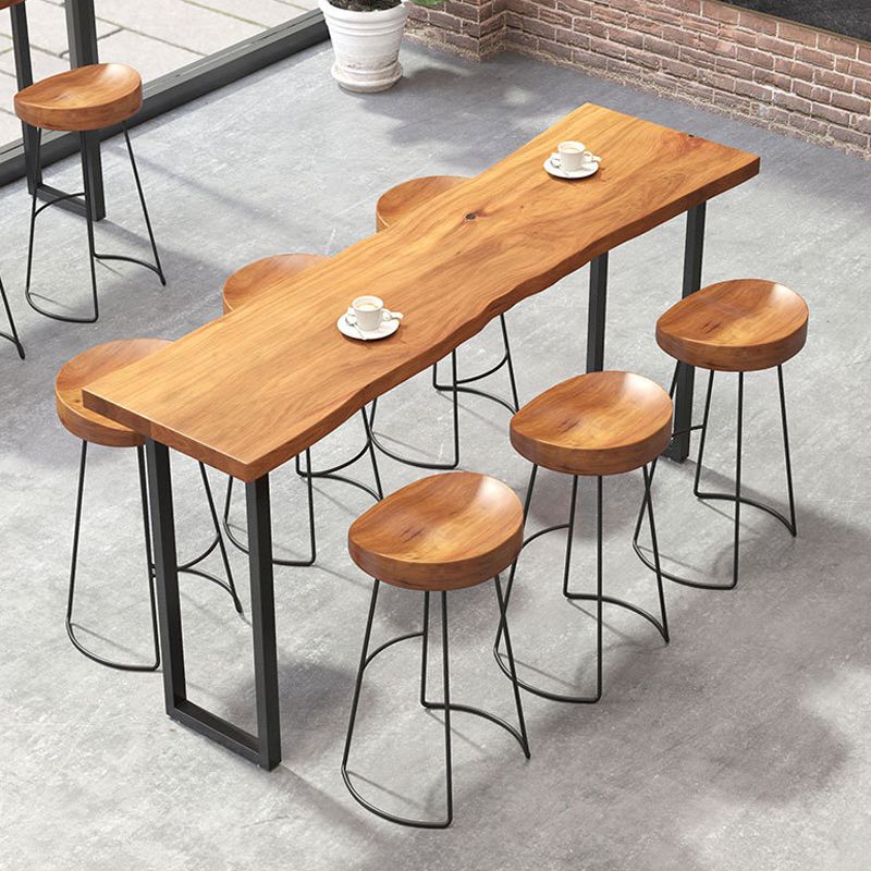 1/2/7 Pieces Modern Rectangle Pub Table Set Wooden Counter Table with Backless Stools
