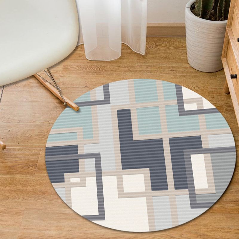 Modern Home Decor Rug Multi-Color Geometric Area Carpet Polypropylene Easy Care Machine Washable Rug