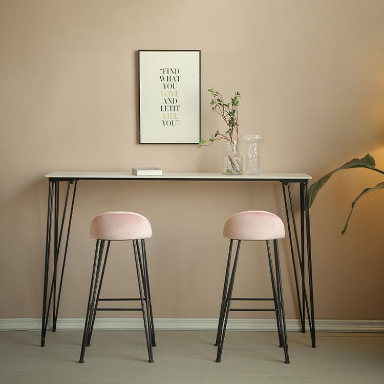 Rectangle Bar Table Industrial Stone Bar Wine Table with 4 Legs