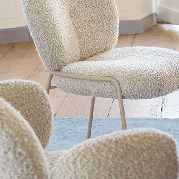 Contemporary Kitchen Dining Chairs Upholstered Side Chairs with Metal Base