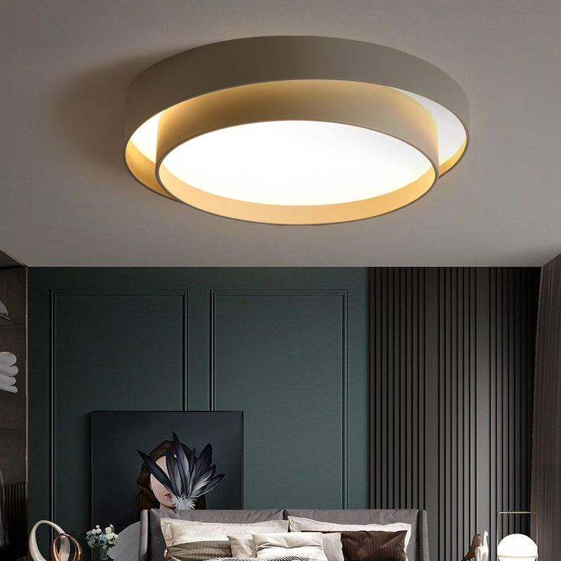 Metal 2-Layer Flush Mount Ceiling Light Fixture Nordic LED Flushmount Lighting for Bedroom