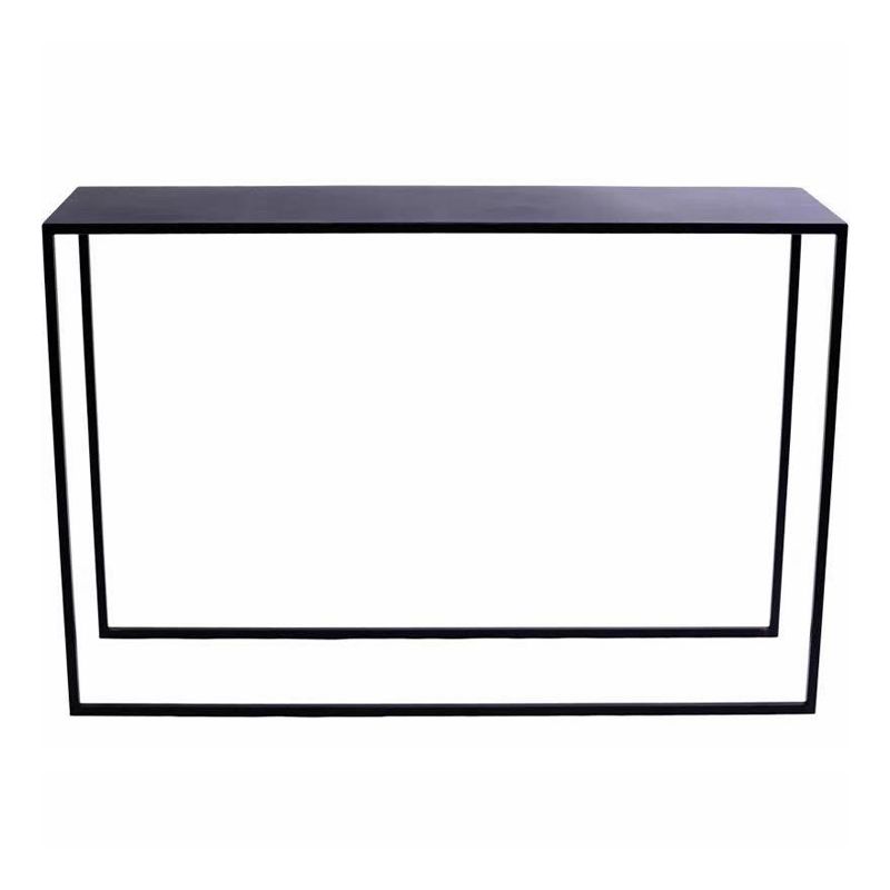 Contemporary Hall Metal Console Accent Table with Sled-base in Black