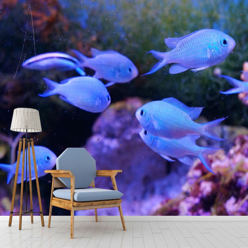 Sea Creatures Mural Modern Eco-friendly Wall Covering for Sitting Room