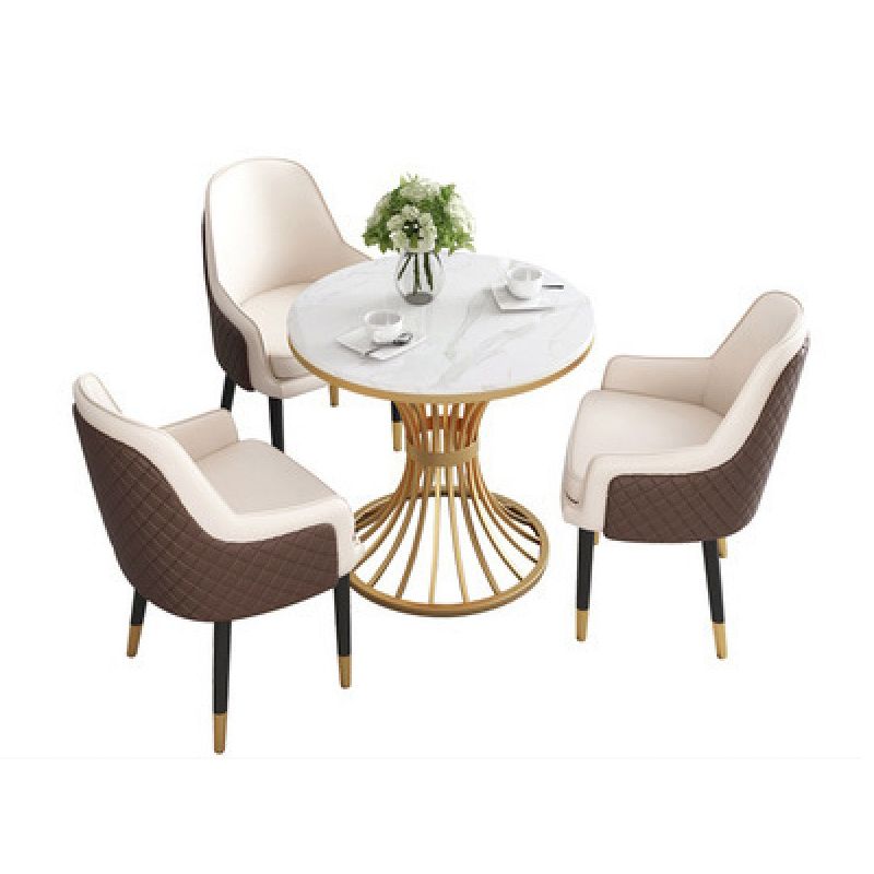 Glam Stone Dining Set 1/3/4/5 Pieces Dining Furniture for Home