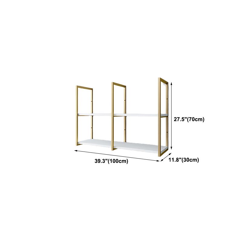 Etagere Bookcase with Wall Mounted Shelves Metal Bookshelf for Home Office