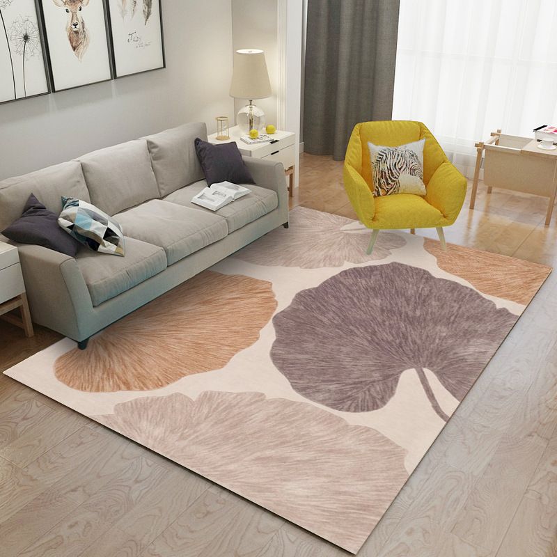 Leisure Carpet Modern Abstract Print Carpet Washable Polyester Rug with Non-Slip Backing