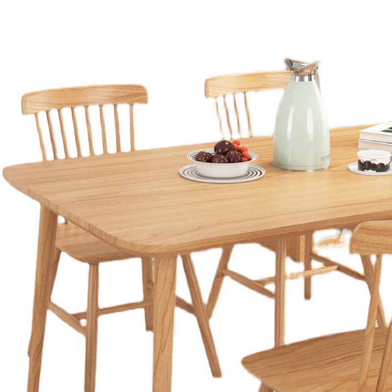 Modern 1/2/3/5 Pieces Rectangle Dining Set Solid Wood Dining Table with Chairs