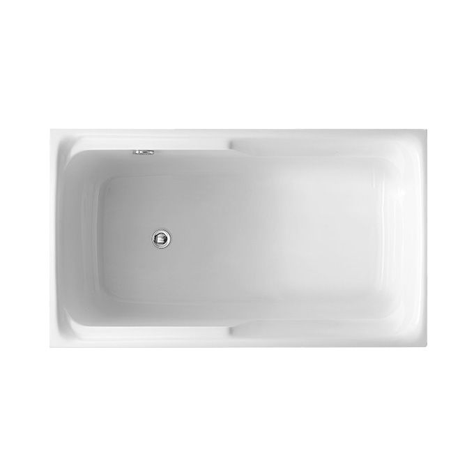 White Acrylic Soaking Bathtub Bathroom Rectangular Modern Bath Tub
