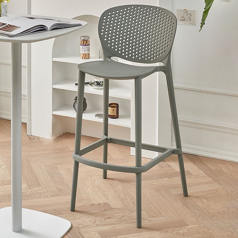 Scandinavian Matte Finish Milk Tea Shop Stool Plastic Footrest Barstool