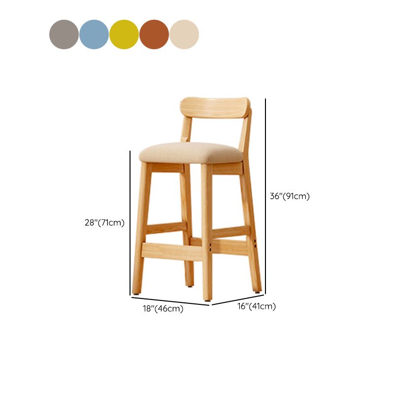 Industrial Wooden Counter Height Stool Armless Bar Stool with Cushion