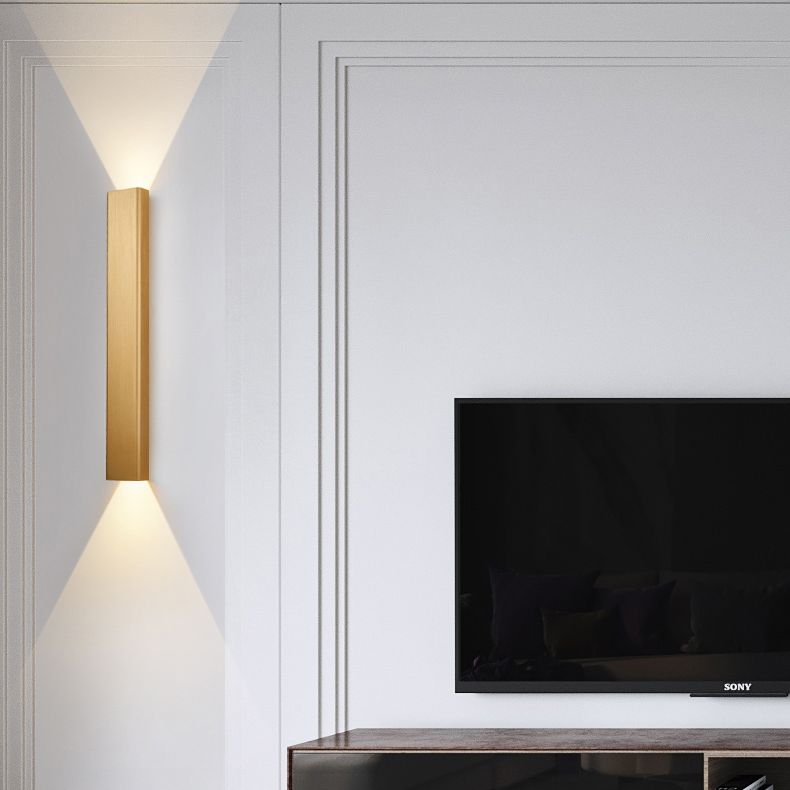 2-Lights Rectangular Lighting Fixtures Aluminum Modern Style Sconces Wall Lamps
