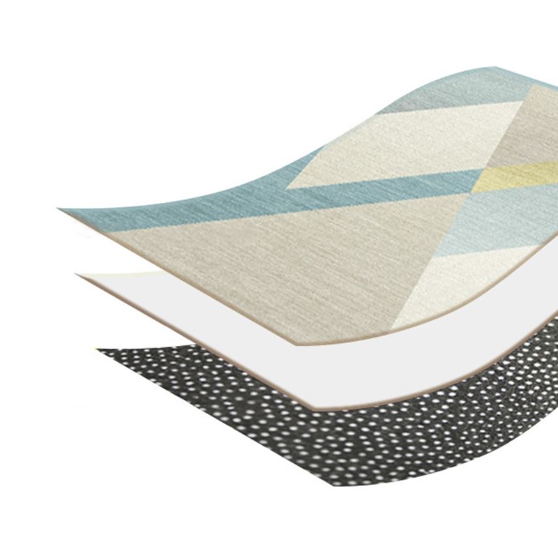 Tapis nordique rose en Polyester, bloc de couleur, avec support antidérapant, pour la décoration de la maison