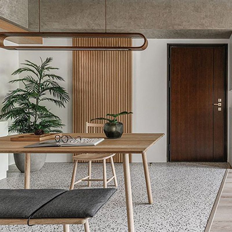 Oval Island Pendant LED Wood Modern Ceiling Pendant Light for Tea Room