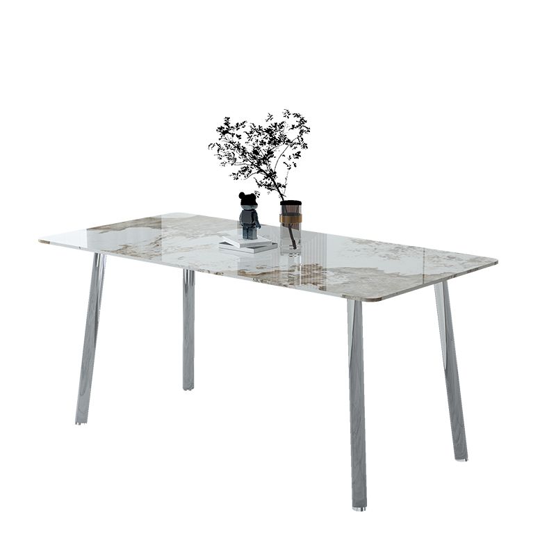 Sintered Stone Dining Table Modern Rectangle Dining Table with Acrylic Base for Home Use