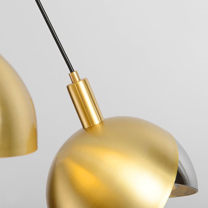 Glass Gold Hanging Lamp in Modern Artistic Style Wrought Iron Globe Pendant Light for Dining Room