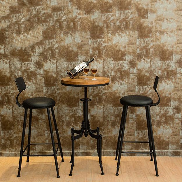 Industrial Wood Bar Table Set 1/2/3 Pieces Round Counter Set for Home Use