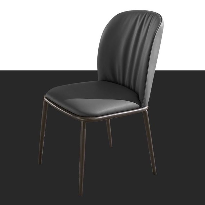 Contemporary Dining Chair Armless Dining Chairs with Metal Legs for Kitchen